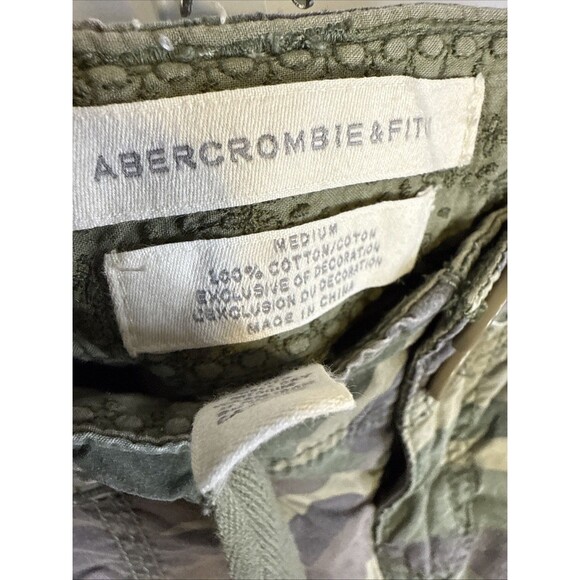 VTG Y2K Abercrombie & Fitch Low Rise Camo Cargo Capri Pants Womens M Paratrooper - Picture 5 of 9